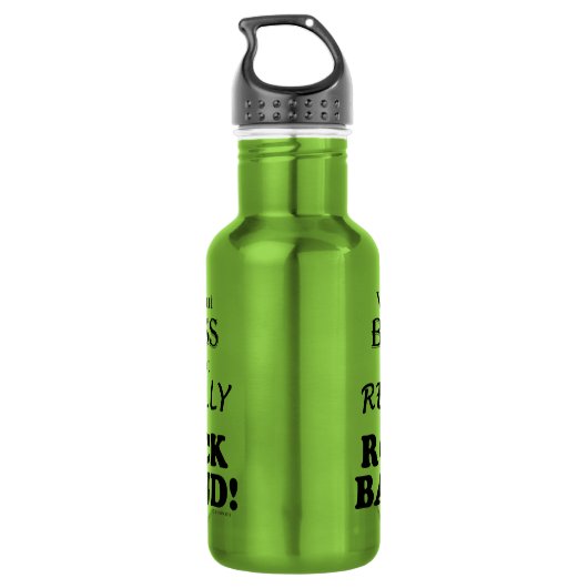 Zonder bas - Rock Band Waterfles (Achterkant)