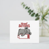 Zonder batterijen briefkaart (Staand voorkant)