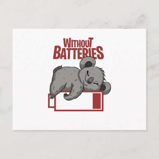 Zonder batterijen briefkaart (Voorkant)