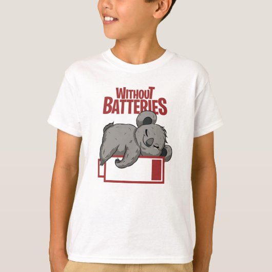 Zonder batterijen t-shirt (Voorkant)