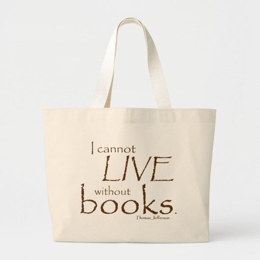 Zonder boeken grote tote bag (Voorkant)