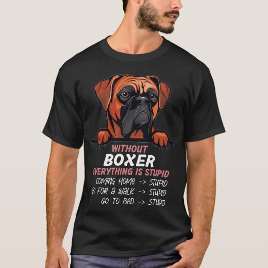 Zonder Boer is alles domme hondenvriend retro T-shirt (Voorkant)