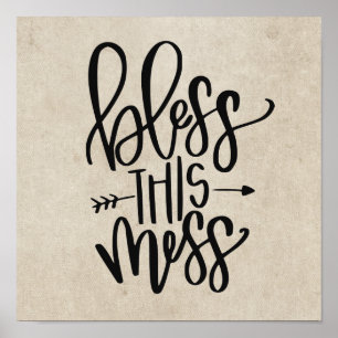 Zonder deze Mess Typografie Living Space Home Deco Poster