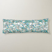 Zonder deze nestbare Blauwgroen Waterverf Floral R Lichaamskussen (Achterkant)