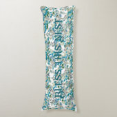 Zonder deze nestbare Blauwgroen Waterverf Floral R Lichaamskussen (Voorkant Verticaal)