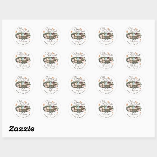 Zonder dit nestvlies van het nestvogel Baby shower Ronde Sticker (Vel)