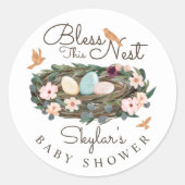 Zonder dit nestvlies van het nestvogel Baby shower Ronde Sticker (Voorkant)