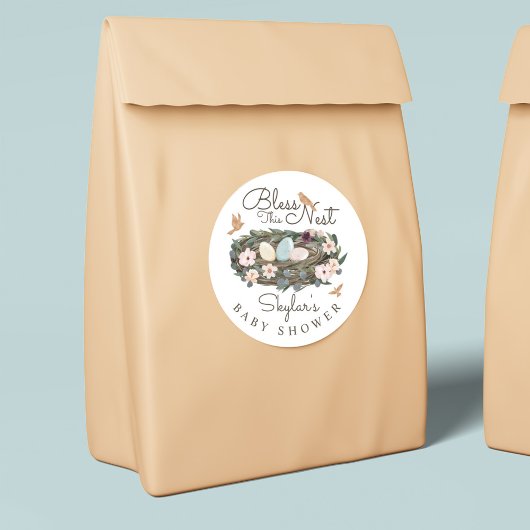 Zonder dit nestvlies van het nestvogel Baby shower Ronde Sticker