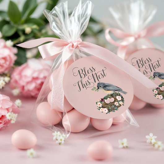 Zonder dit nestvlies van het nestvogel Baby shower Ronde Sticker
