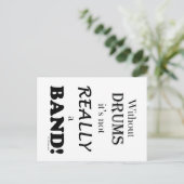 Zonder drums - band briefkaart (Staand voorkant)
