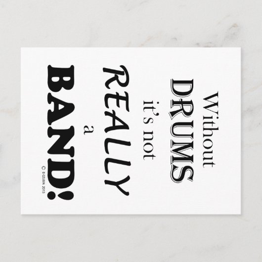 Zonder drums - band briefkaart (Voorkant)