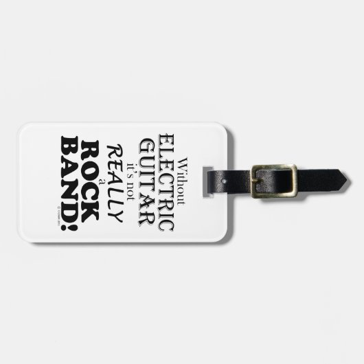 Zonder elektrische gitaar - Rock Band Bagagelabel (Voorkant horizontaal)