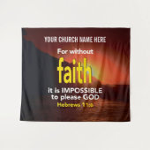 ZONDER FAITH Hebrews 11:6 Christelijke kerk Wandkleed (Voorkant (horizontaal))