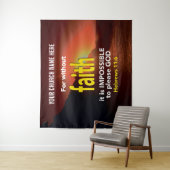 ZONDER FAITH Hebrews 11:6 Christelijke kerk Wandkleed (In situ)