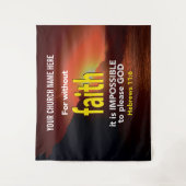 ZONDER FAITH Hebrews 11:6 Christelijke kerk Wandkleed (Voorkant)