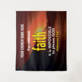 ZONDER GELOOF Hebreeën 11:6 Christelijke Kerk Wandkleed