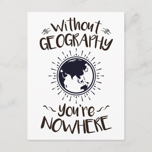 Zonder Geografie ben je nergens. Briefkaart (Voorkant)