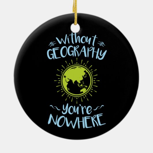 Zonder Geografie ben je nergens. Keramisch Ornament (Achterkant)