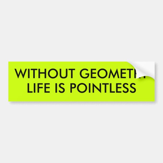 ZONDER GEOMETRIE IS HET LEVEN PLAATS BUMPERSTICKER (Voorkant)