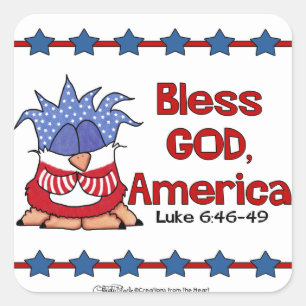 Zonder God, Amerika Vierkante Sticker
