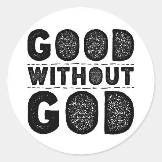 Zonder God Ronde Sticker (Voorkant)