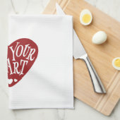 Zonder hart in hart theedoek (Quarter Fold)