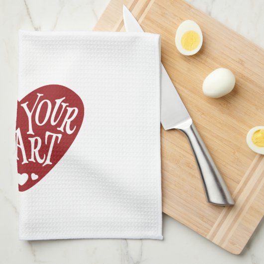 Zonder hart in hart theedoek (Quarter Fold)