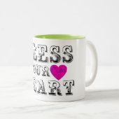 Zonder hart tweekleurige koffiemok (Voorkant rechts)