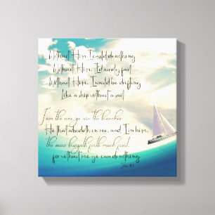 Zonder Him Hymn Lyrics met Bijbelversie Canvas Afdruk