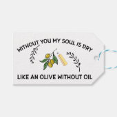 Zonder jou is de ziel droog als een olijf zonder o cadeaulabel (Voorkant (Horizontaal))