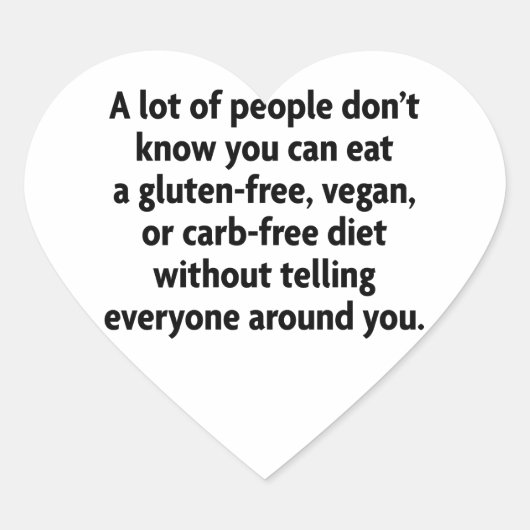 zonder karb hart sticker (Voorkant)