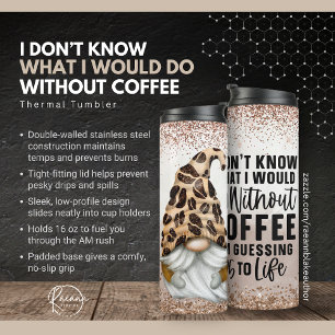 Zonder Koffie Dwerg Grappige Thermische Tumbler Thermosbeker