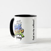 Zonder koffie is het game over – Graffiti-stijl mo Mok (Voorkant links)