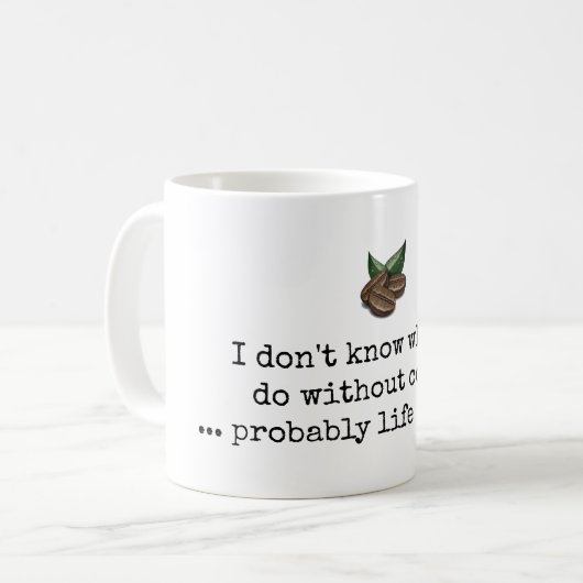 Zonder koffiegrap koffiemok (Voorkant links)