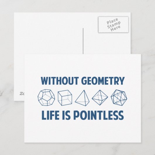 Zonder meetkunde is het leven zinloos briefkaart (Voorkant / Achterkant)