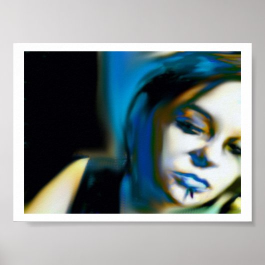 zonder mij blauw poster (Voorkant)