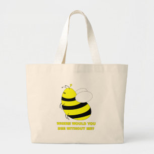 Zonder mij grote tote bag