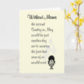 Zonder Moms - een grappig Moederdag gedicht voor m Kaart (Gele Bloem)