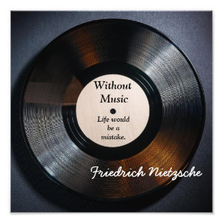 Zonder Muziek - Nietzsche citaat - kunstprint Foto Afdruk