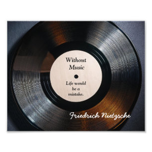 Zonder Muziek - Nietzsche citaat - kunstprint Foto Afdruk