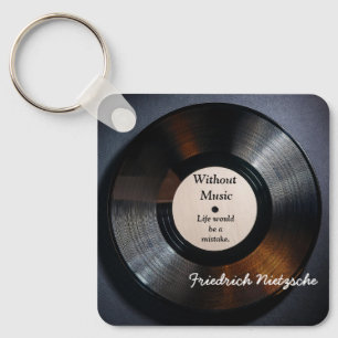 Zonder Muziek - Nietzsche quote - art print Sleutelhanger