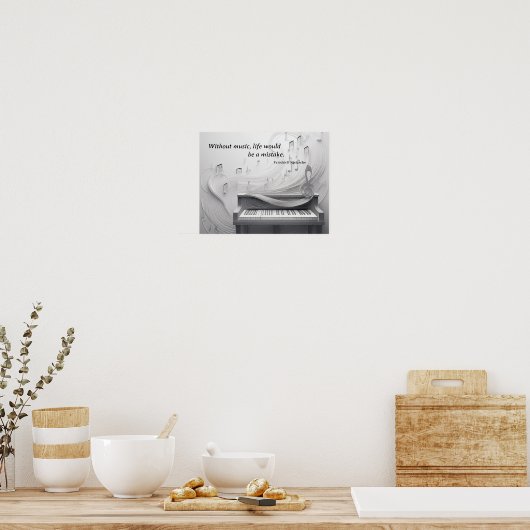 Zonder muziek poster (Keuken)