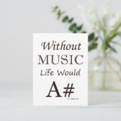 Zonder muziek zou het leven een# briefkaart (Staand voorkant)