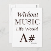 Zonder muziek zou het leven een# briefkaart (Voorkant / Achterkant)