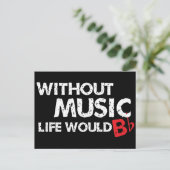 Zonder Muziek zou het leven een flat zijn Briefkaart (Staand voorkant)