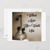 Zonder muziek zou het leven een flat zijn briefkaart (Voorkant / Achterkant)