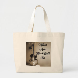 Zonder muziek zou het leven een flat zijn grote tote bag