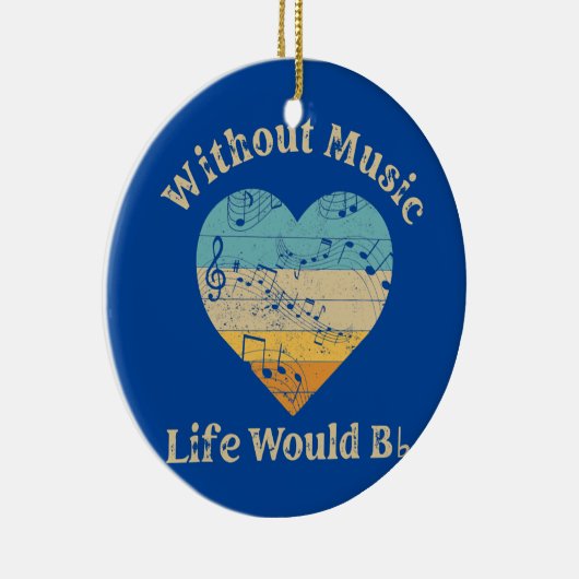 Zonder muziek zou het leven een platte muziekleraa keramisch ornament (Rechts)