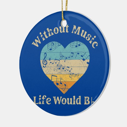 Zonder muziek zou het leven een platte muziekleraa keramisch ornament (Links)