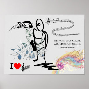 Zonder muziek zou het leven een vergissing zijn ** poster